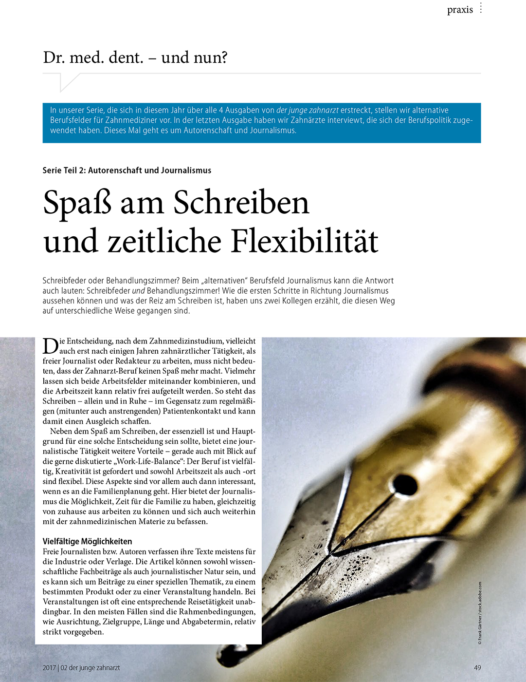 Cover Artikel der junge Zahnarzt